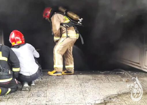 آتش‌سوزی سنگین در پارکینگ بانک سپه در دزفول