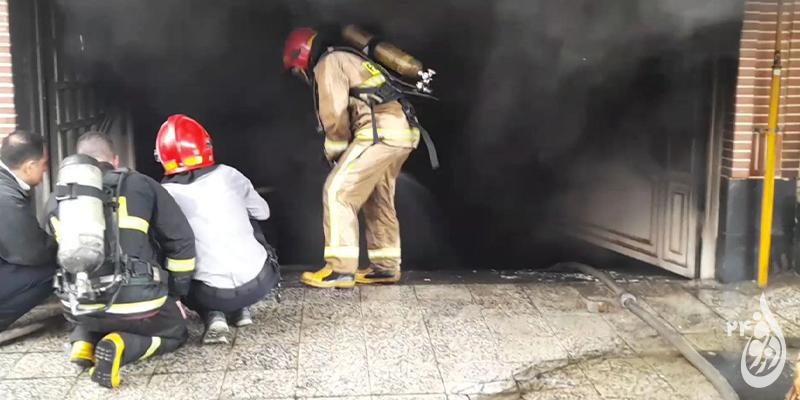 آتش‌سوزی سنگین در پارکینگ بانک سپه در دزفول